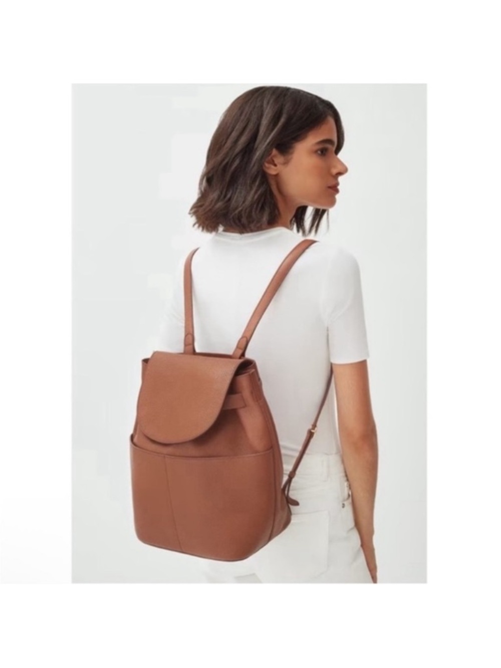 Cuyana Leather Backpack Brown/Caramel